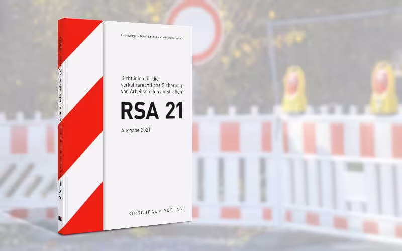 RSA 21 Printausgabe vor Baustellenabsperrung